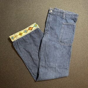 Vintage 70s Creighton Flare Jeans Dark Blue Denim Bell Bottom Trousers
